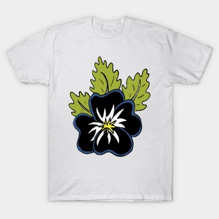 Single wild pansy cartoon flower illustration T-Shirt